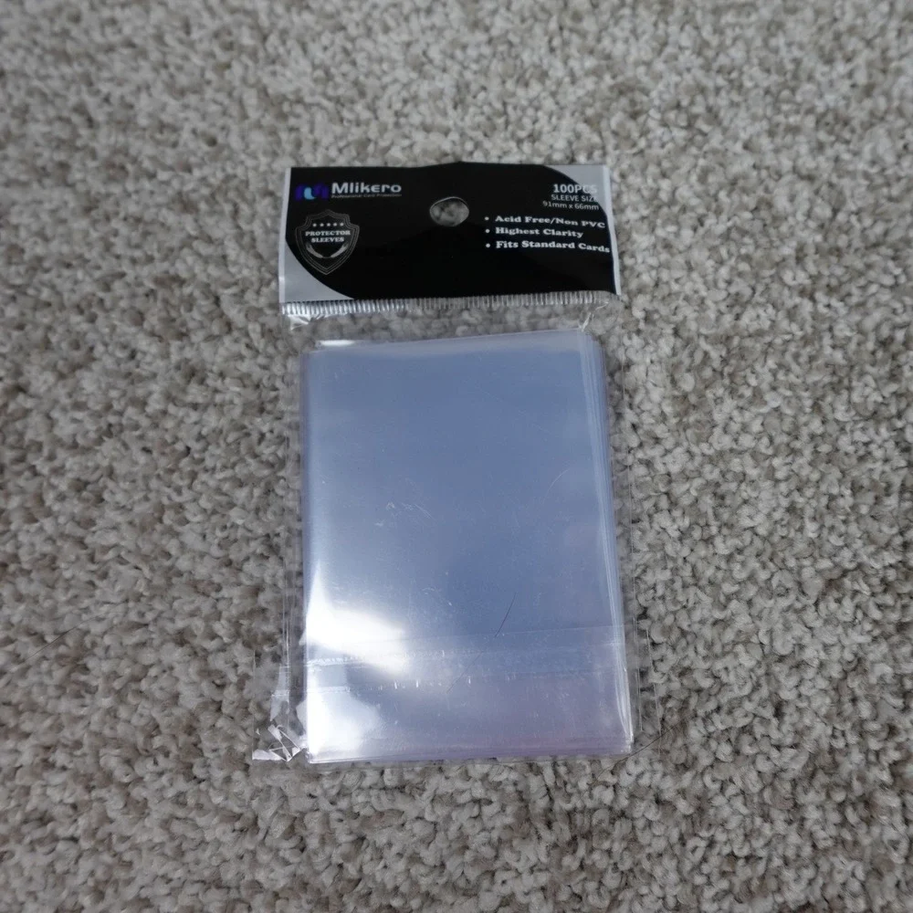 Mlikero 100ct Standard Card Sleeves 91x66mm Acid Free Non PVC Clear Protector